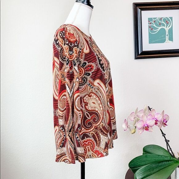 🍋 Chico’s • 3/4 Sleeve Boho Top - Picture 4 of 13